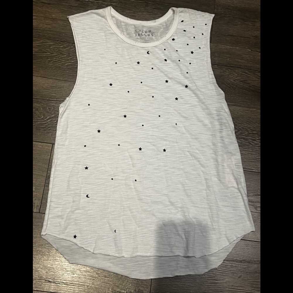 New Taylor Jacobs slub wht cotton tank size med